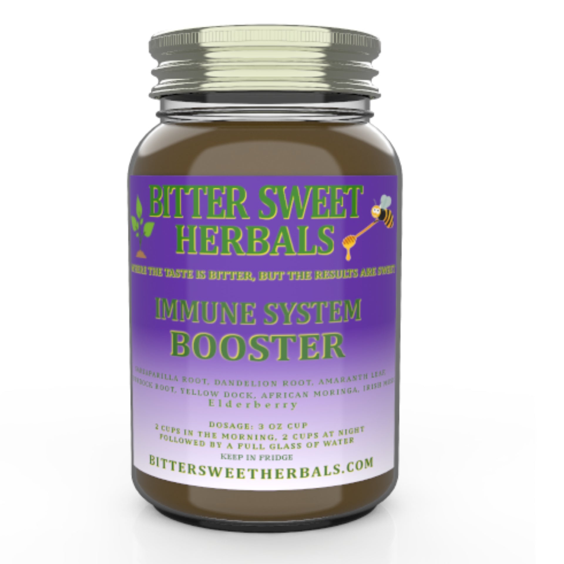 Bitter Sweet Herbals  quart-size liquid herbal blend bottle