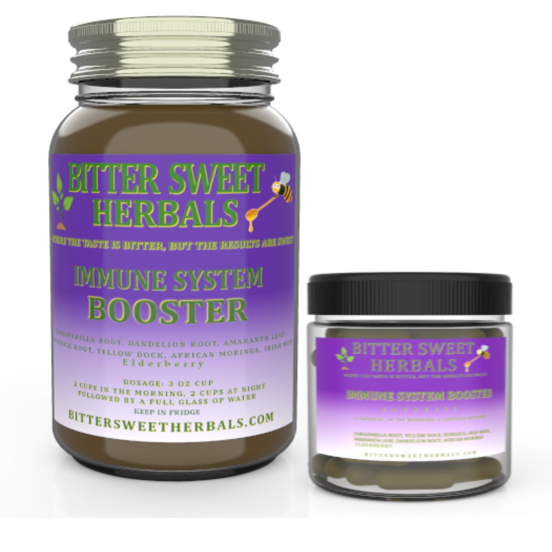 Bitter Sweet Herbals quart-bottle liquid herbal blend with 60 herbal capsules