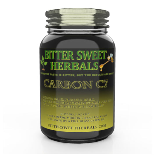 Quart bottle of Bitter Sweet Herbals Carbon C7 liquid herbal blend