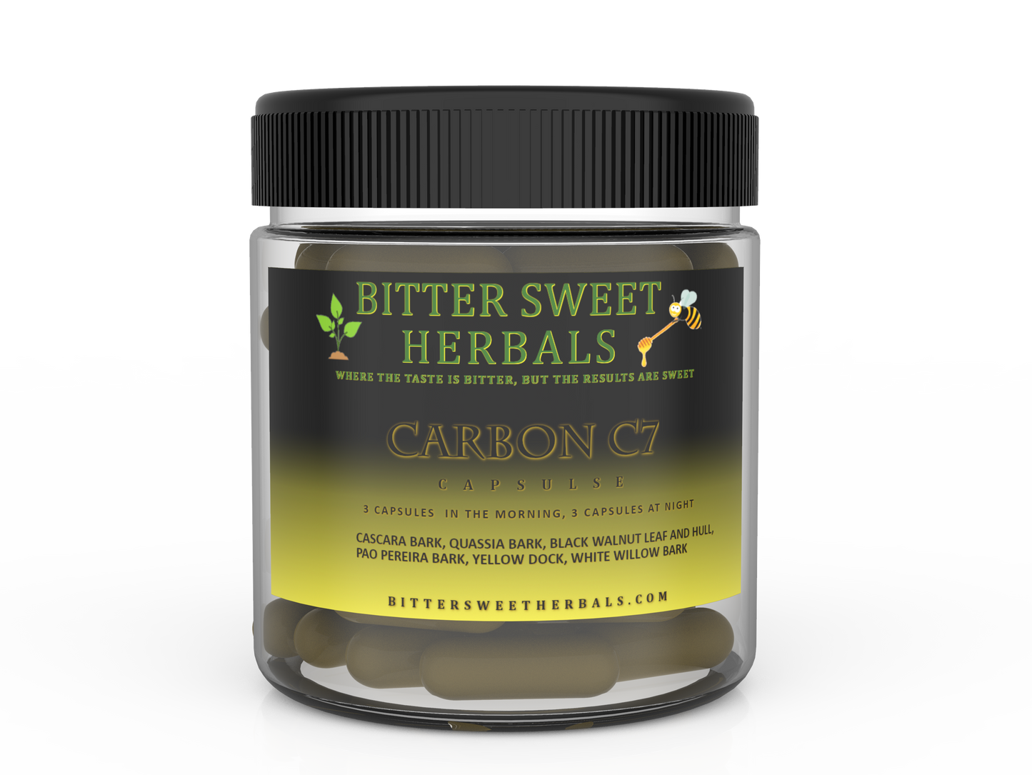 Bitter Sweet Herbals Carbon C7 herbal capsules, 100-count bottle