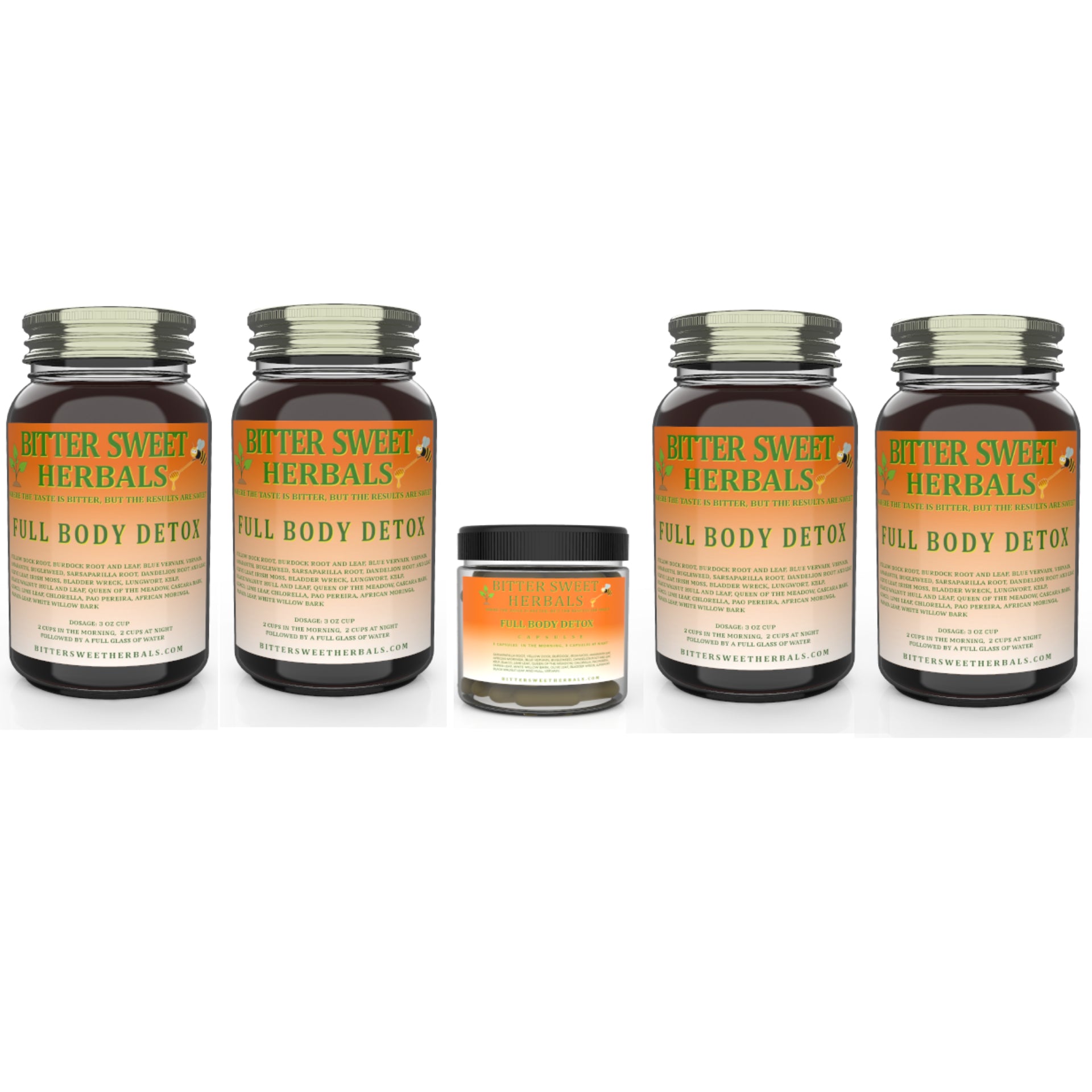Bitter Sweet Herbals Full Body Detox gallon bundle with 100 capsules