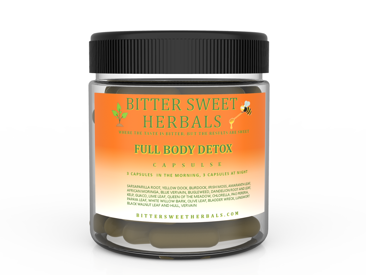 Bitter Sweet Herbals Full Body Detox herbal capsules, 60-capsules bottle